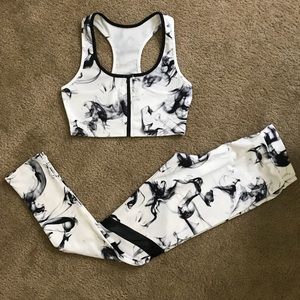 Matching sports bra and leggings